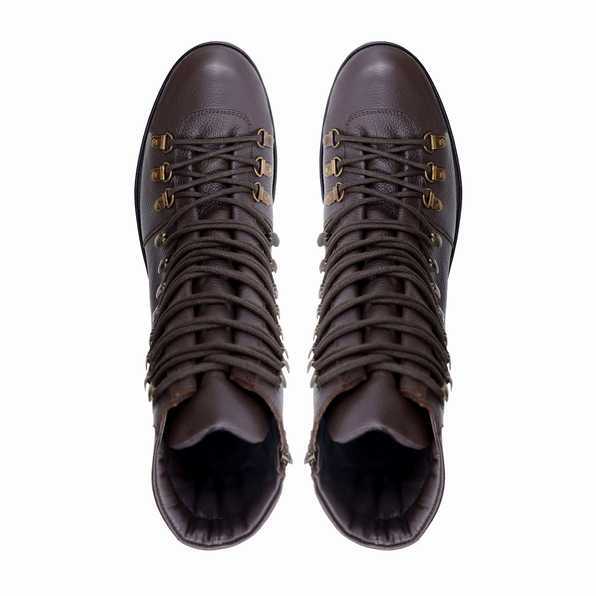 Journee Boots Fontan - Men's Dark Brown Pebble Grain Leather Boot