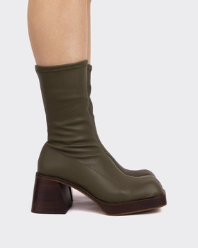 Bordon Khaki Stretch Kg Chelsea Boots