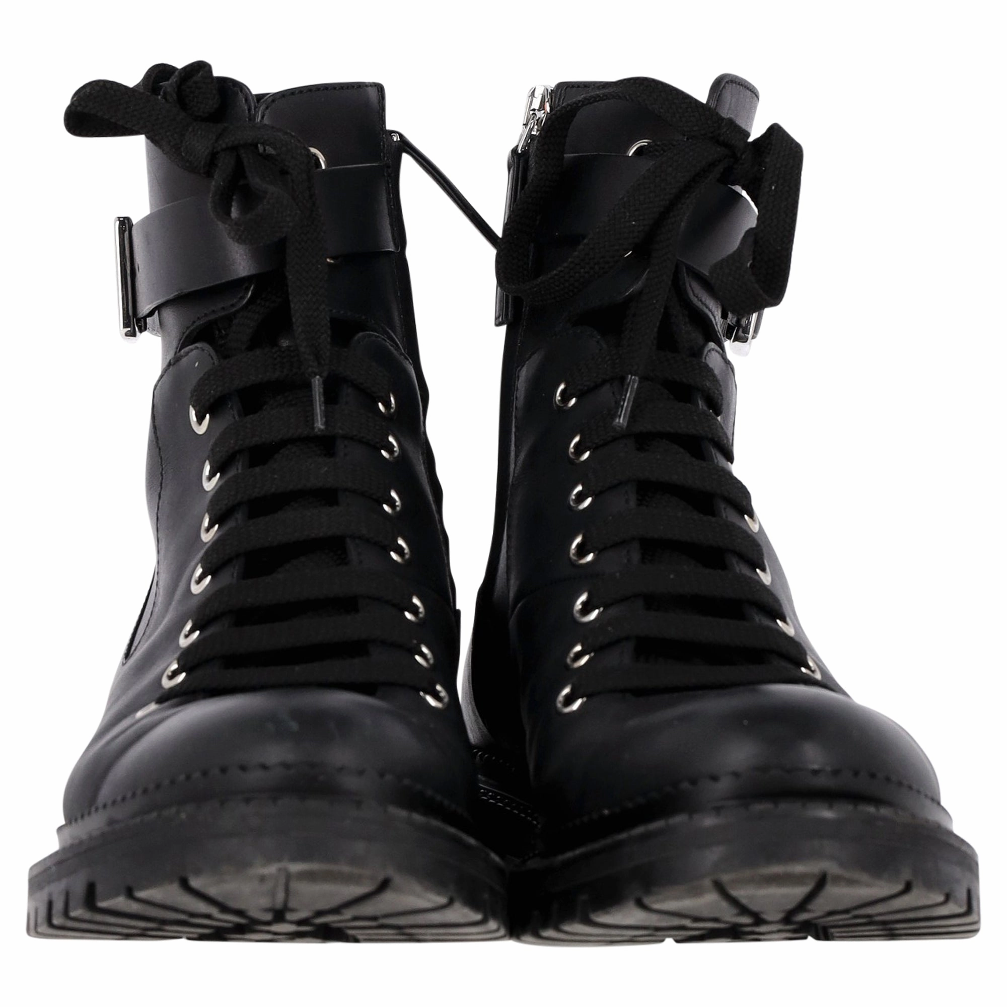 Work Boots At Boot Barn Boss Buckled Combat Boots in Black Leather