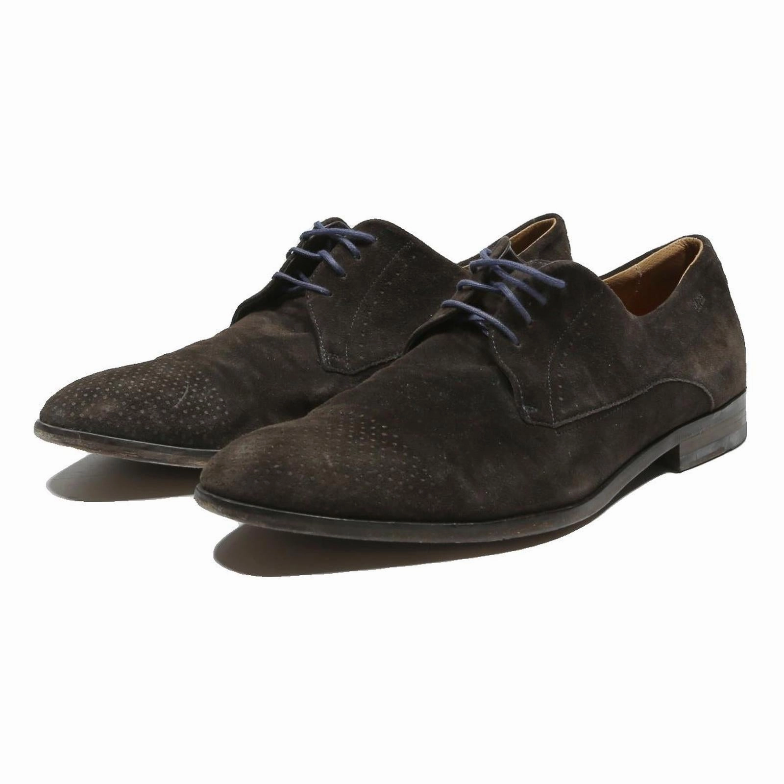 BOSS Mens Derby Shoes Leather Brown UK 8.5 Stylish Classic Lace-Up Footwear Canvas Derby Shoes