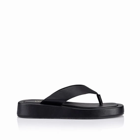 Bouncer II Flatform Thongs - Black Smooth Tkees Jelly Flip Flops