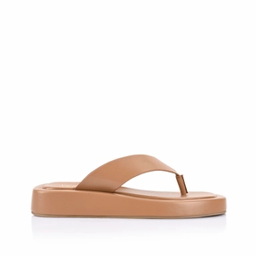 Bouncer II Flatform Thongs - Dark Camel Tan Australian Flip Flops
