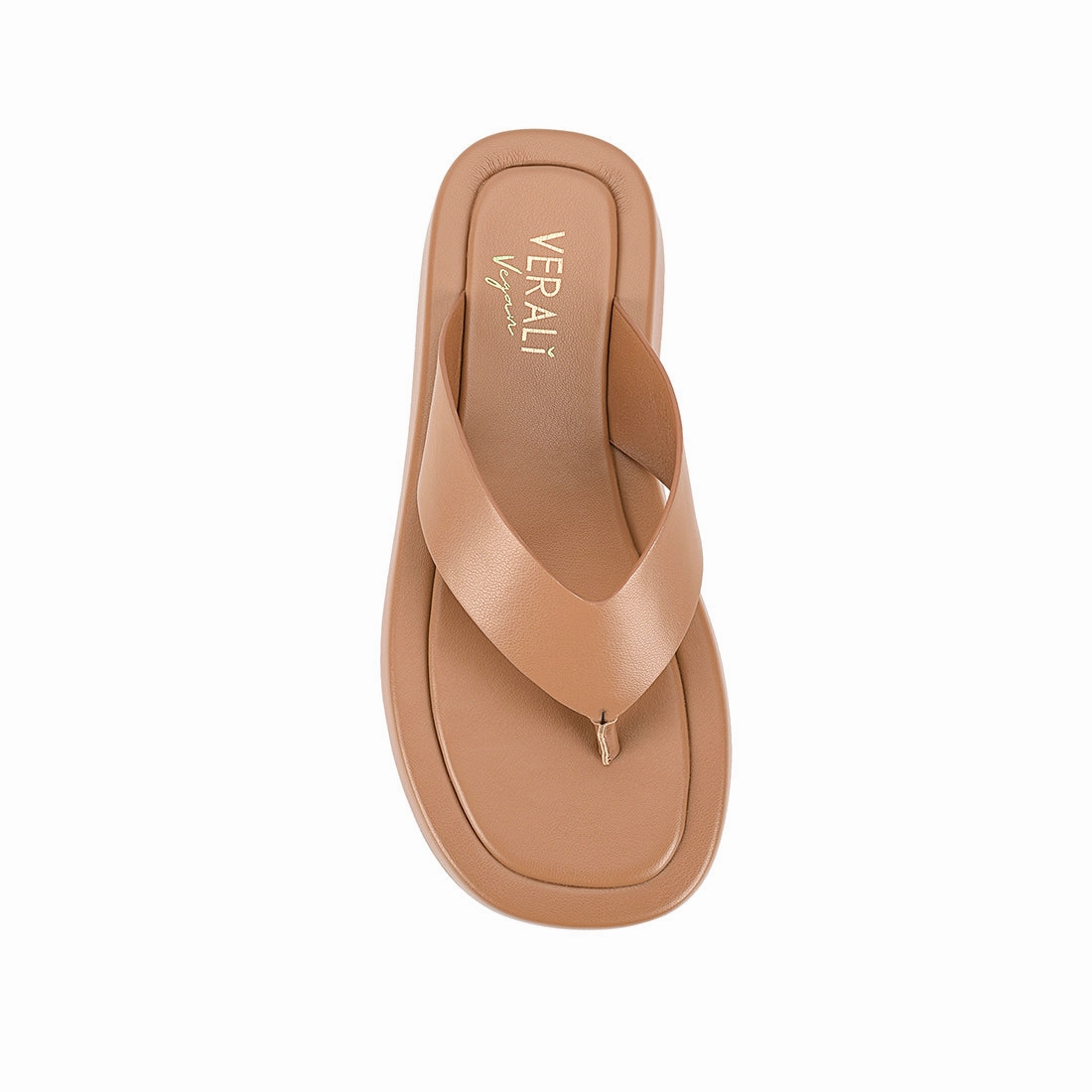 Bouncer II Flatform Thongs - Dark Camel Tan Flip Flops With Cork Footbed