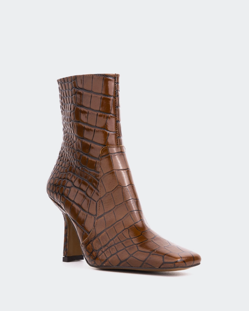 Bourget Tan Croco Boots For Suits