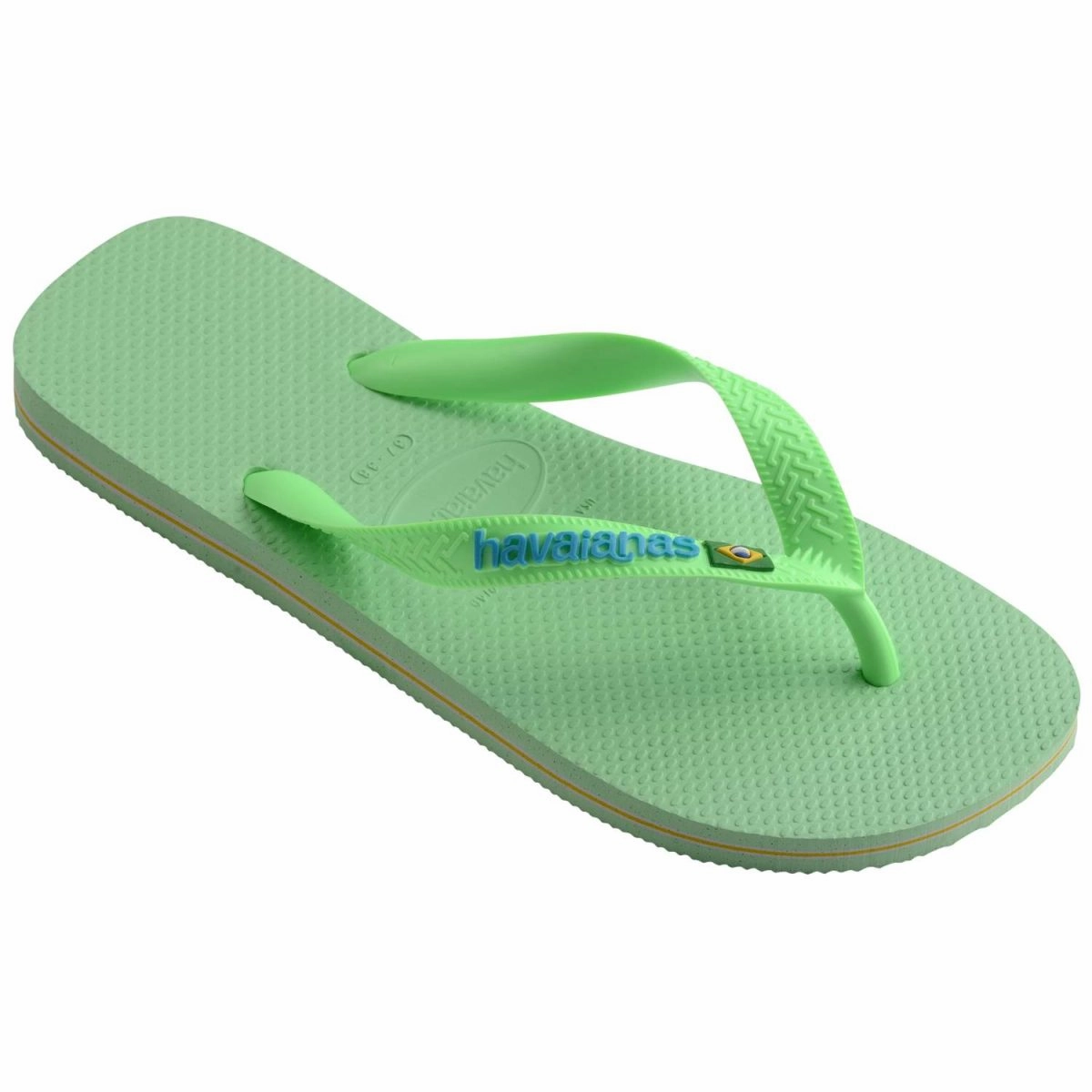 BRASIL LOGO - LIME GREEN Sole Sport Flip Flops