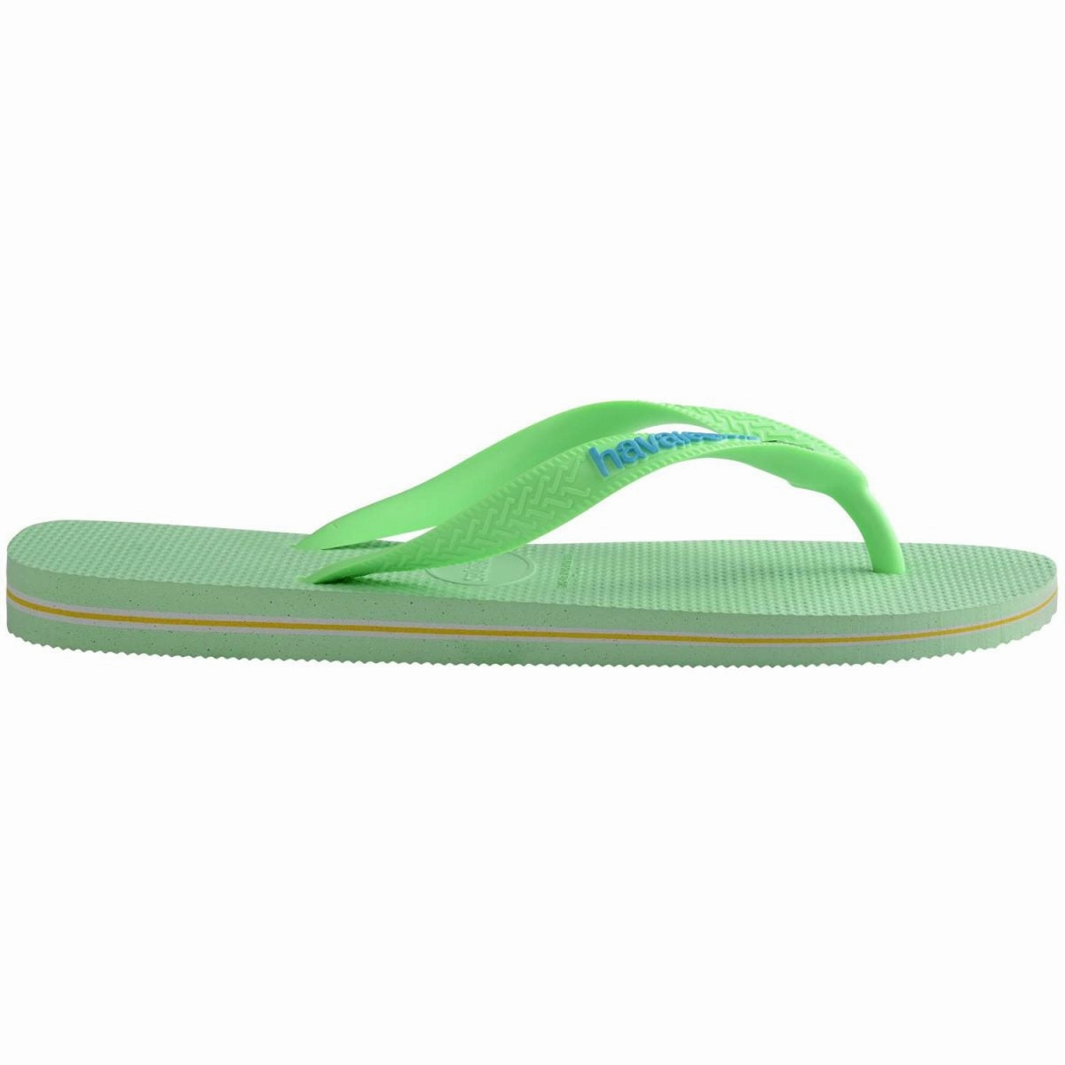 BRASIL LOGO - LIME GREEN Platform Flip Flops Size 5