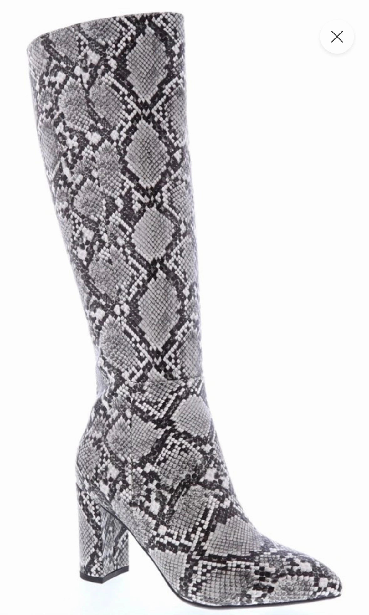 BRAZIL-72 Faux Snake Print Knee-High Boot Glitter Boots Knee High