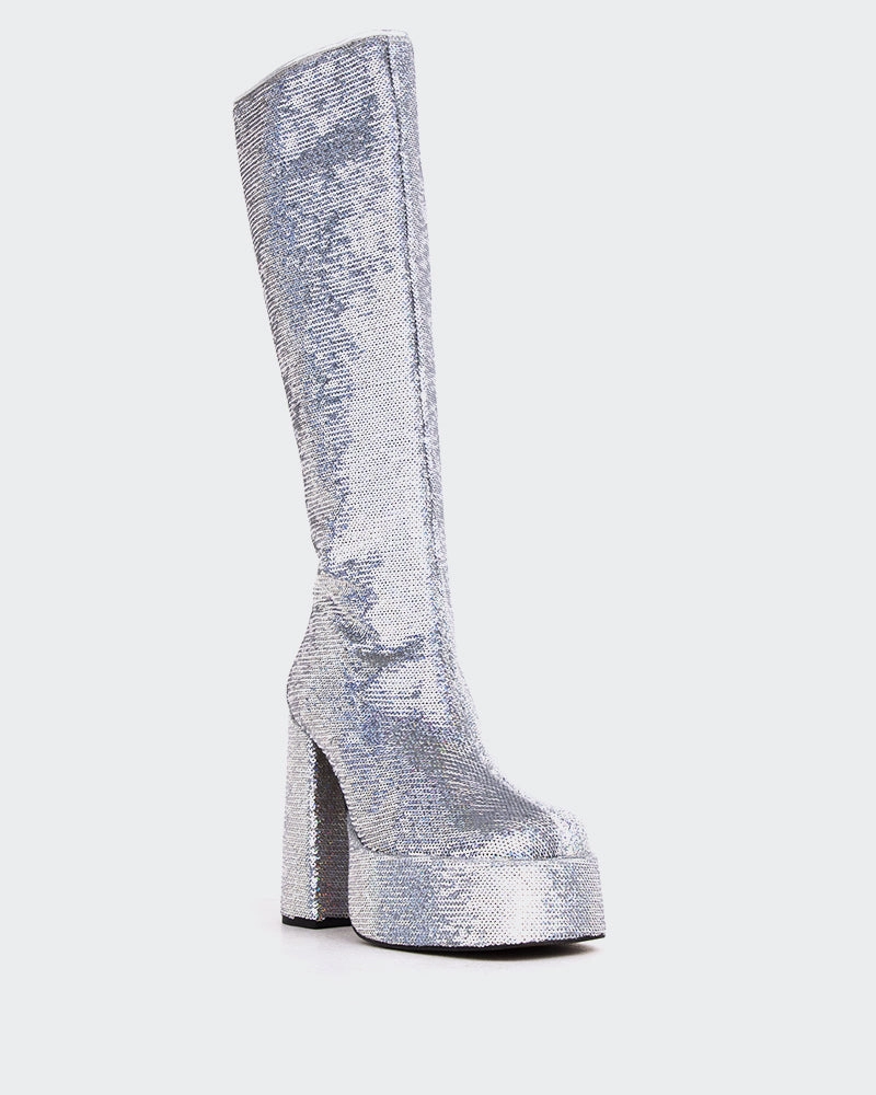 Chelsea Boots Hunter Latto Silver Sequins