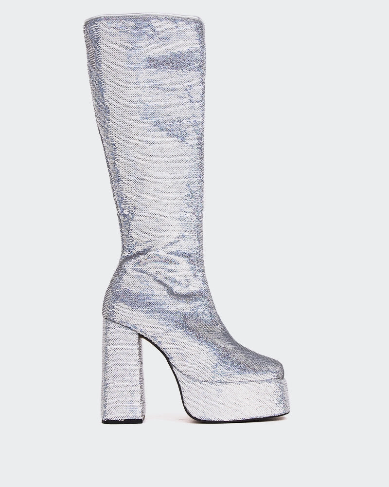 Cheetah Chelsea Boots Latto Silver Sequins