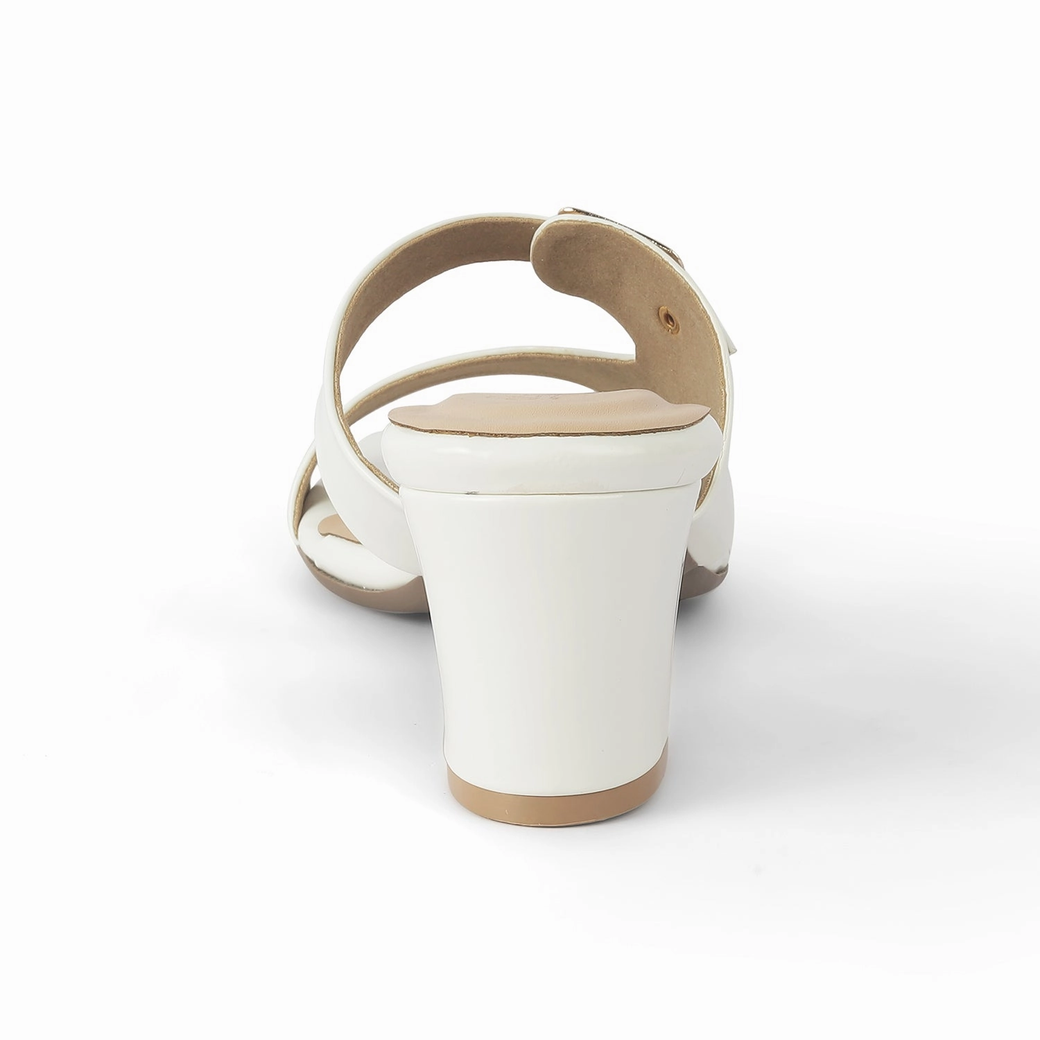 Tresmode Andal White Women's Dress Block Heel Sandals Sandals With Buckle