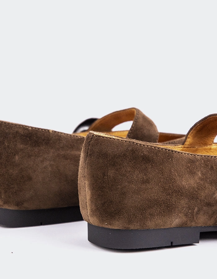 Nikole Chocolate Suede Ahnu Telegraph Leather Mary Jane Shoes