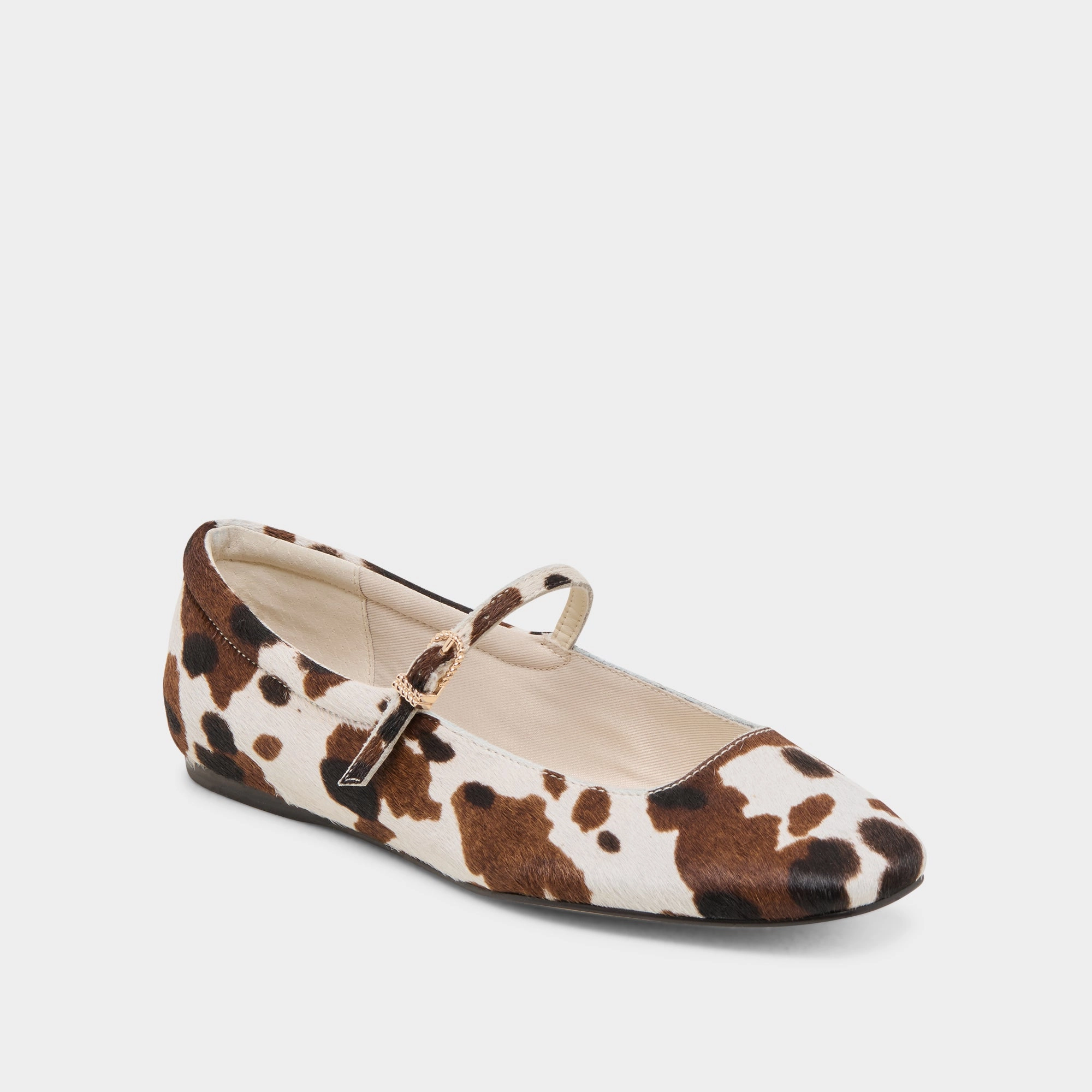 REYES BALLET FLATS COCOA TAURUS CALF HAIR