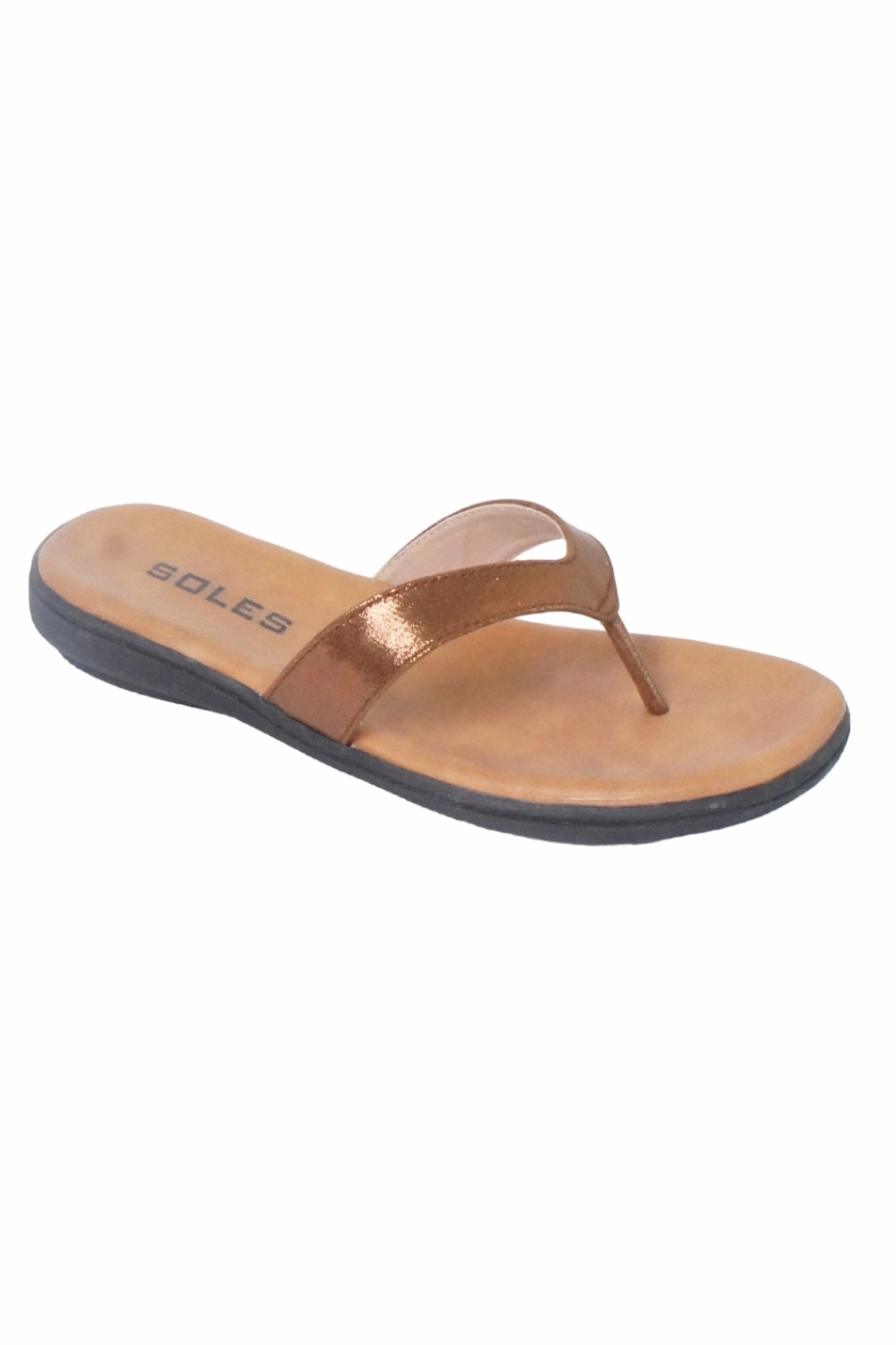 SOLES Elegant Bronze Flat Sandals - Sophisticated Style for Any Occasion Montego Bay Jamaica Sandals