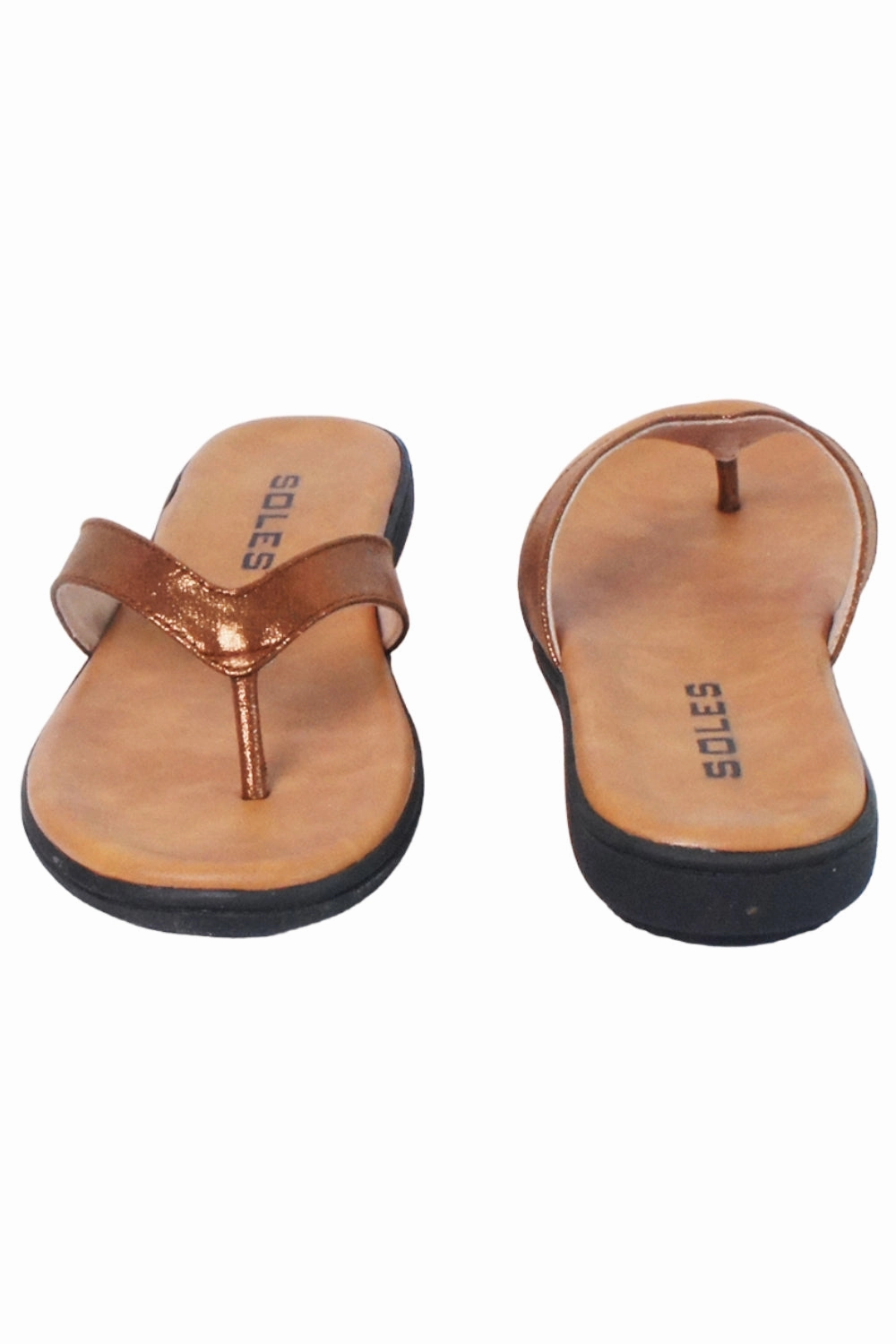 SOLES Elegant Bronze Flat Sandals - Sophisticated Style for Any Occasion Sandals With The Best Support