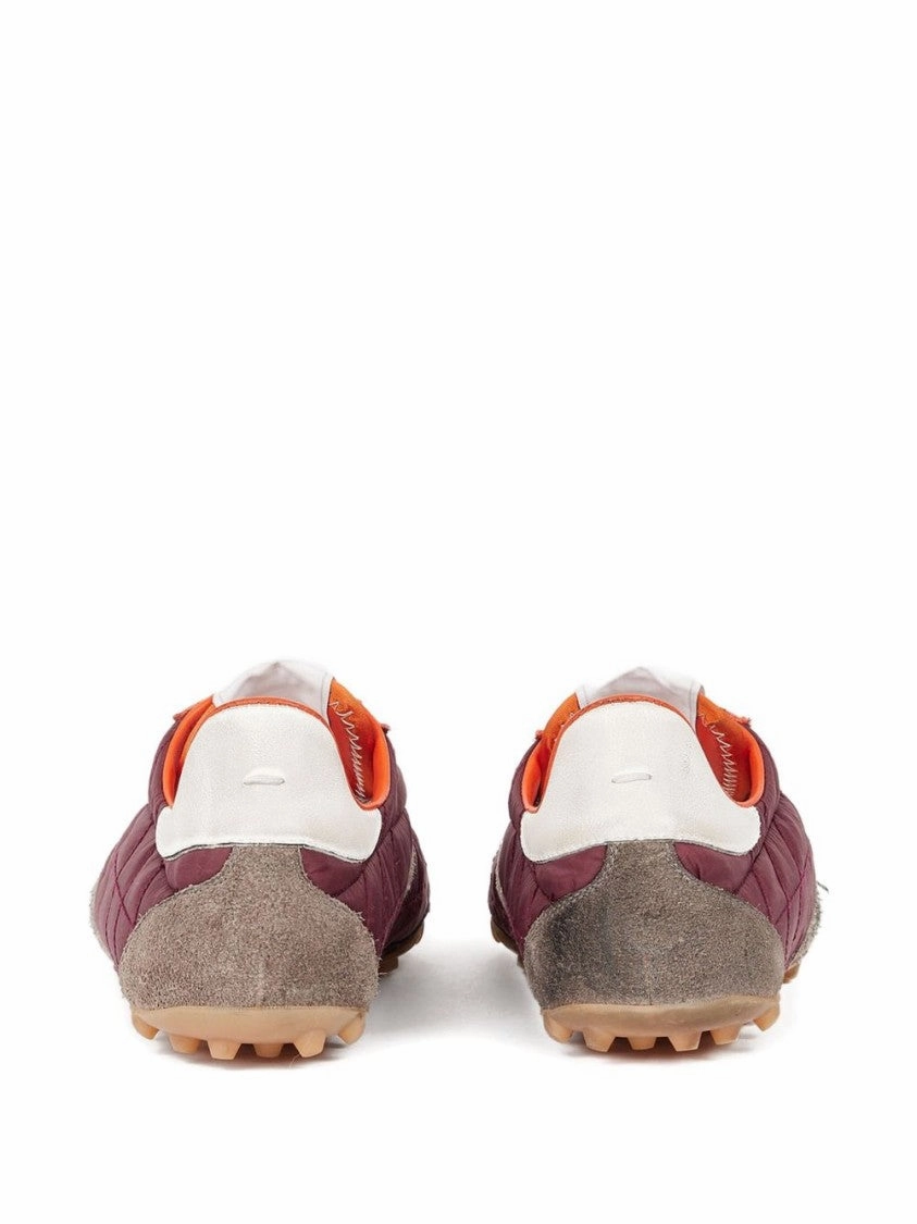 Puma Ballet Sneakers Quilted Burgundy Sneakers With Orange Suede Accents