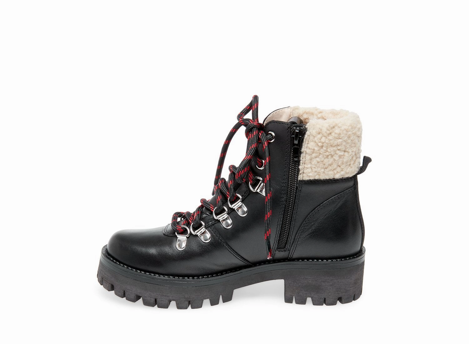 BROADWAY BLACK LEATHER Army Fatigue Combat Boots