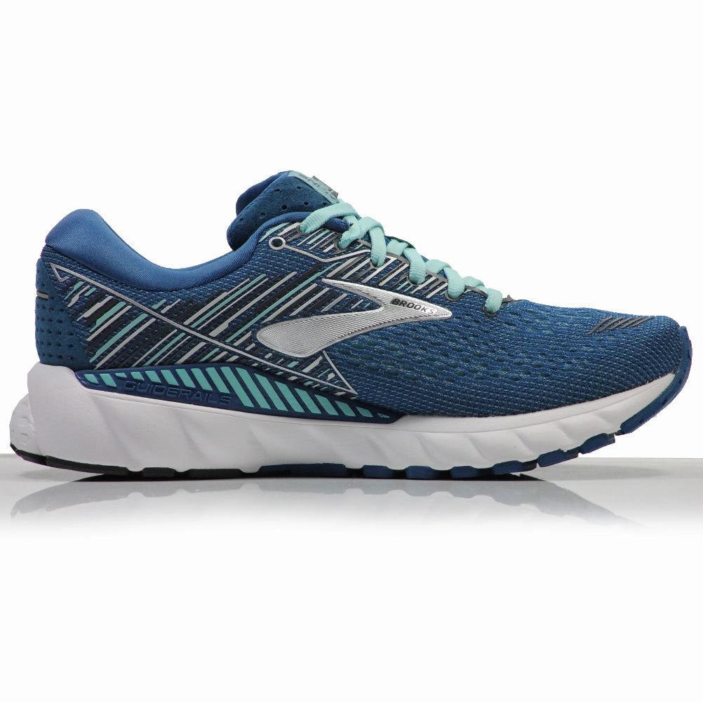 Brooks Adrenaline GTS 19 Women's Running Shoe - Blue/Aqua/Ebony Cushioned Trail Running Shoes