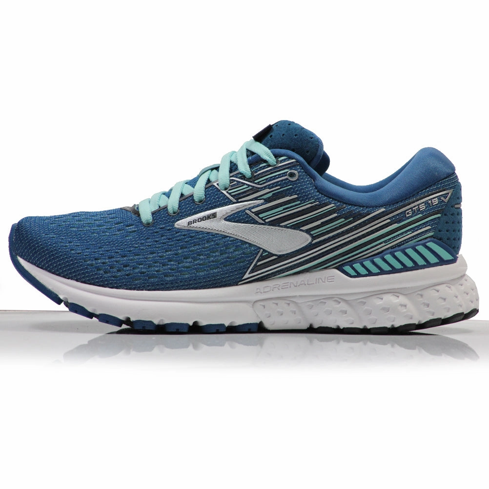 Brooks Adrenaline GTS 19 Women's Running Shoe - Blue/Aqua/Ebony Best Over Pronation Running Shoes