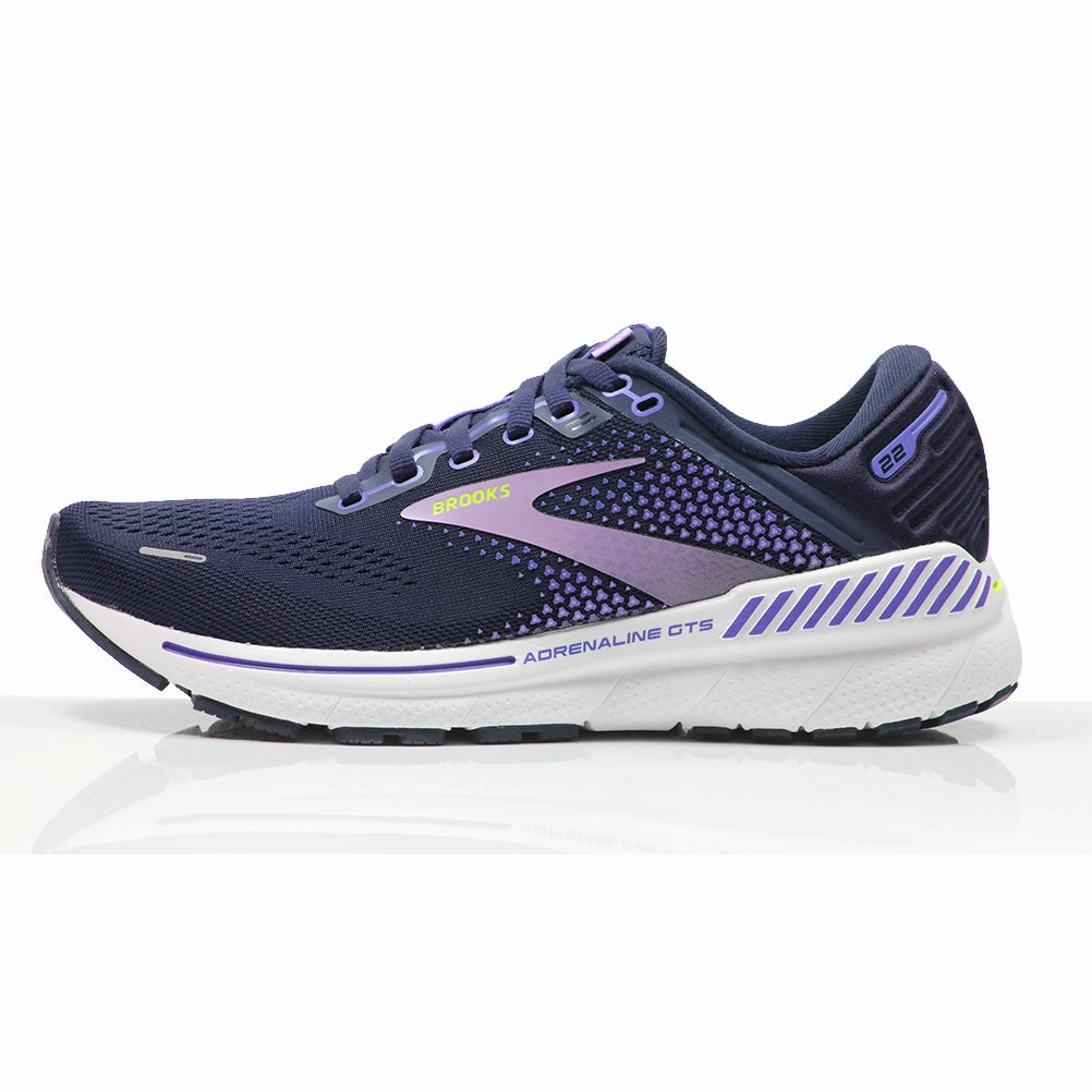 Road Run Shoes Brooks Adrenaline GTS 22 Wide Fit Women's Running Shoe - Peacoat/Blue Iris/Rhapsody