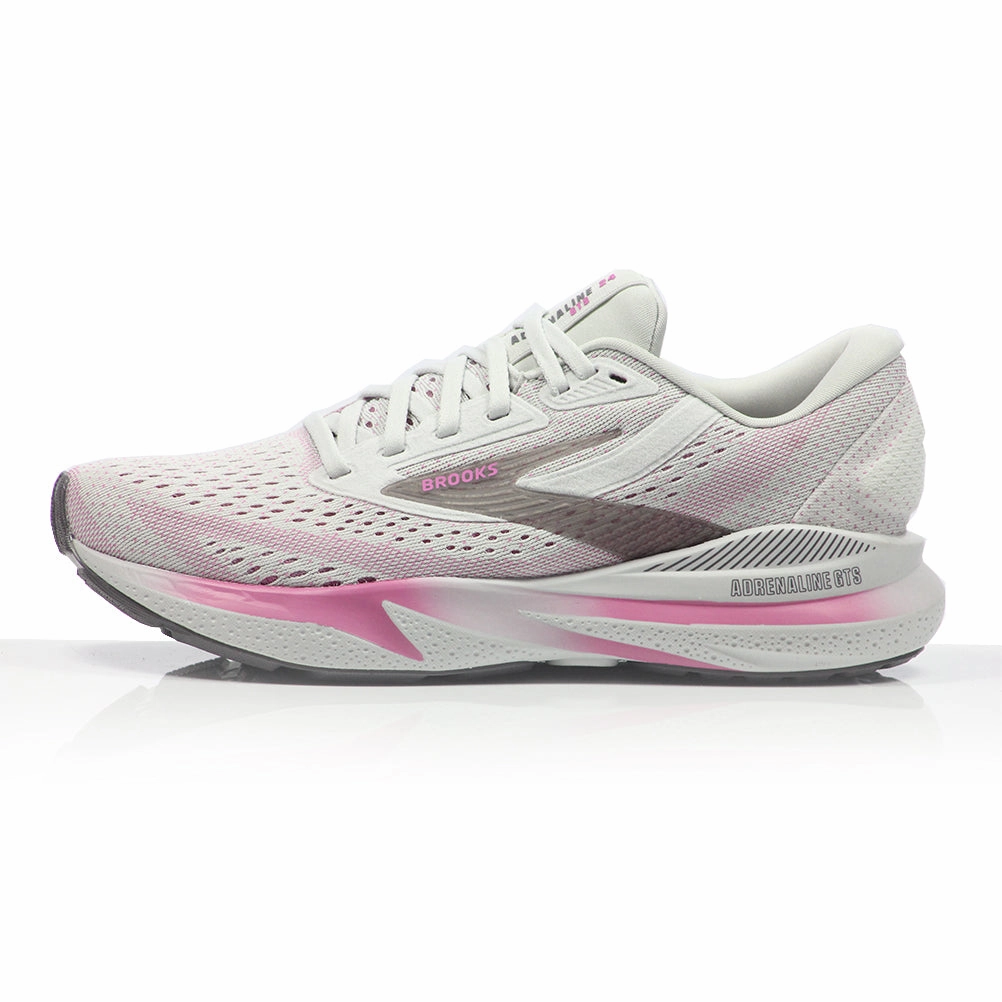 Brooks Adrenaline GTS 24 Women's Running Shoe - Oyster/Excalibur/Pink Trendy Running Shoes