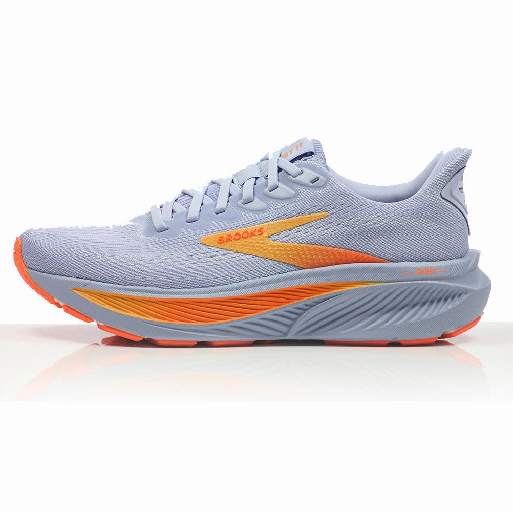 Best Running Shoes For Heavy Runners Brooks Ghost 17 Women's Running Shoe - Blue Heron/White/Orange