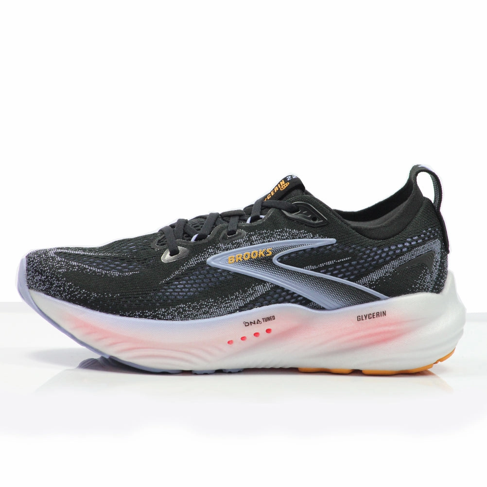 Brooks Glycerin 22 Men's Running Shoe - Black/Blue Heron/Orange Kaptir 2.0 Running Shoes