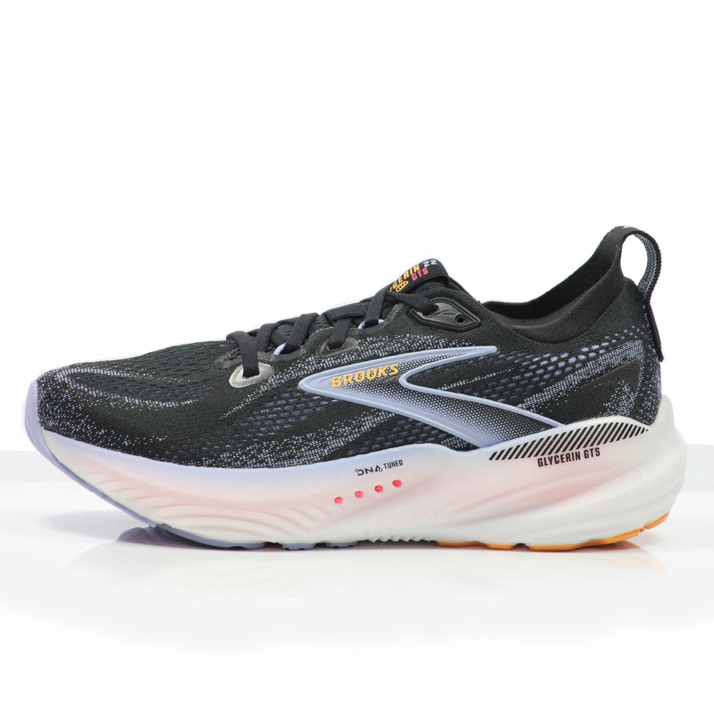 Type Of Running Shoes Brooks Glycerin GTS 22 Women's Running Shoe - Black/Blue Heron/Orange