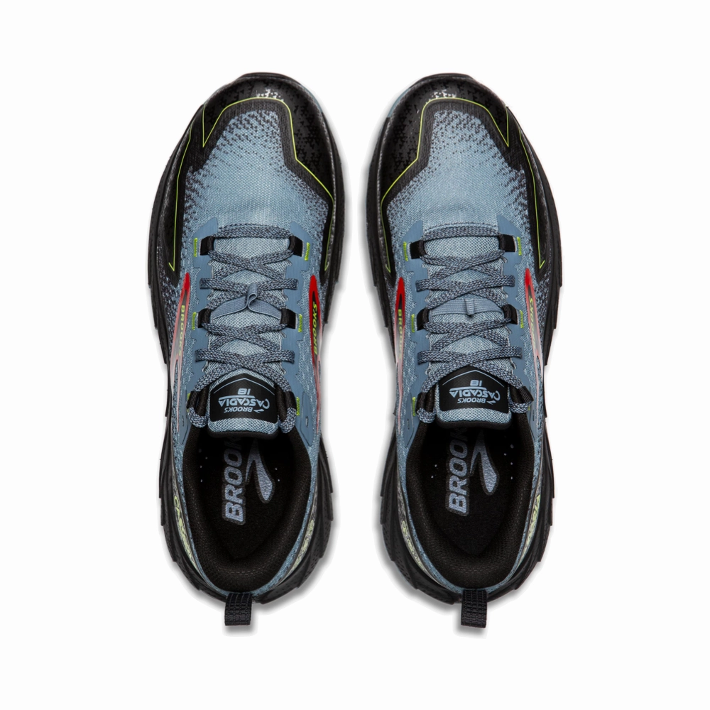 Best Shoes For Walking Trails Brooks Men's Cascadia 18 Sneaker in Citadel/Ebony/Lime