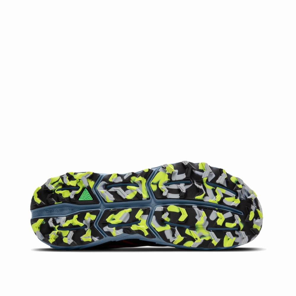 Brooks Men's Cascadia 18 Sneaker in Citadel/Ebony/Lime Top T