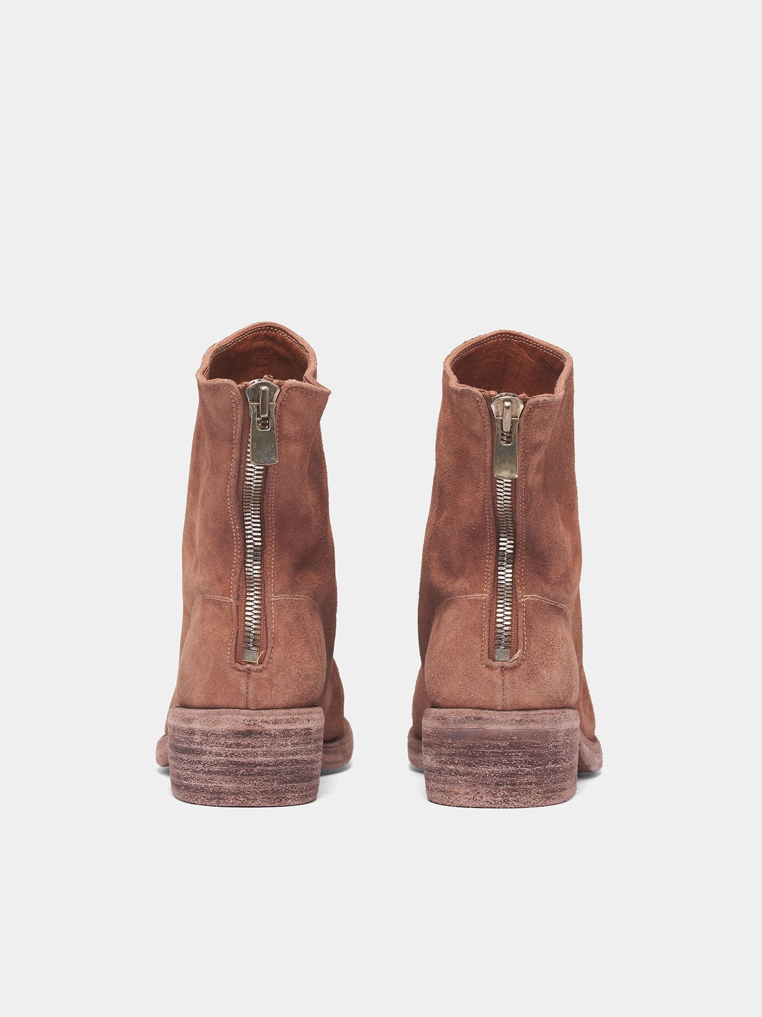 Brown 796Z Reverse Horse Leather Boots (796Z-HORSE-REVERSE-CV174T-BROW) Motorcycle Boots Wide Calf