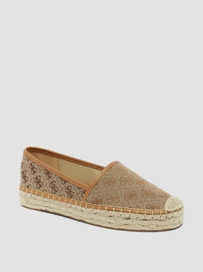 Brown Logo Joelyn Espadrilles Low Espadrille Wedge