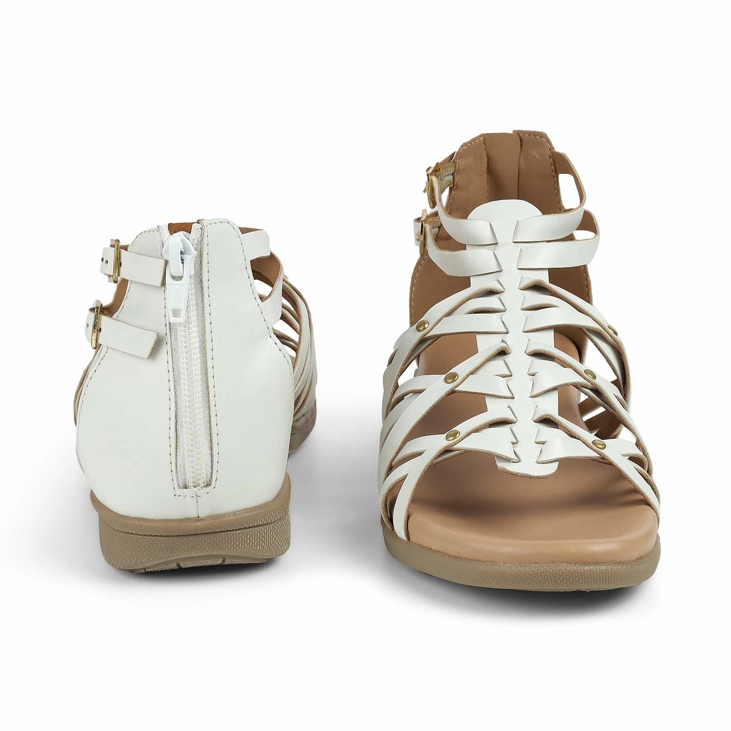 Foldable Flats Shoes Tresmode Greek White Women's Casual Platform Flats