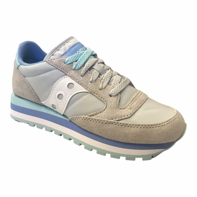 Saucony Original Scarpa sneakers da donna Jazz Triple S60530-20 grigio blu chiaro All White Sneakers