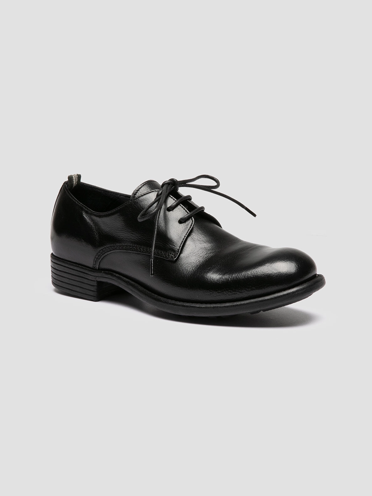 CALIXTE 068 - Black Leather Derby Shoes Lace-up Boots Casual Leather Shoes