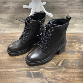 Carmela 161914 Black Lace Up Combat Boot Most Comfortable Combat Style Boots