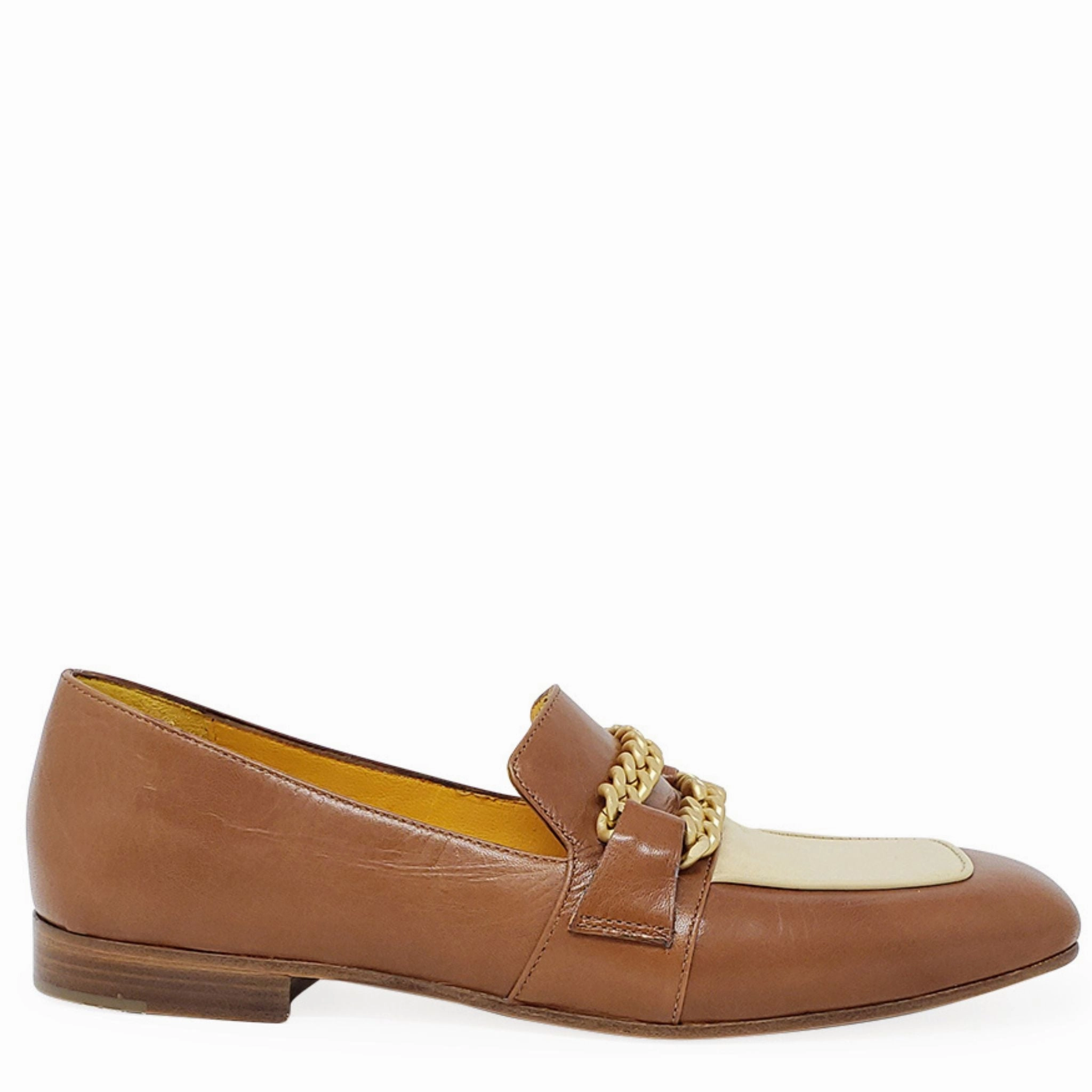 Flat Loafer Tan/Cream Bass Shoes Saddle Oxfords
