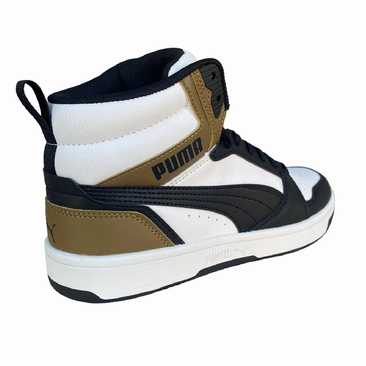 Sneakers Nyc Puma Scarpa sneakers alta da ragazzo Rebound v6 Mid 393831 08 bianco-nero-cioccolato