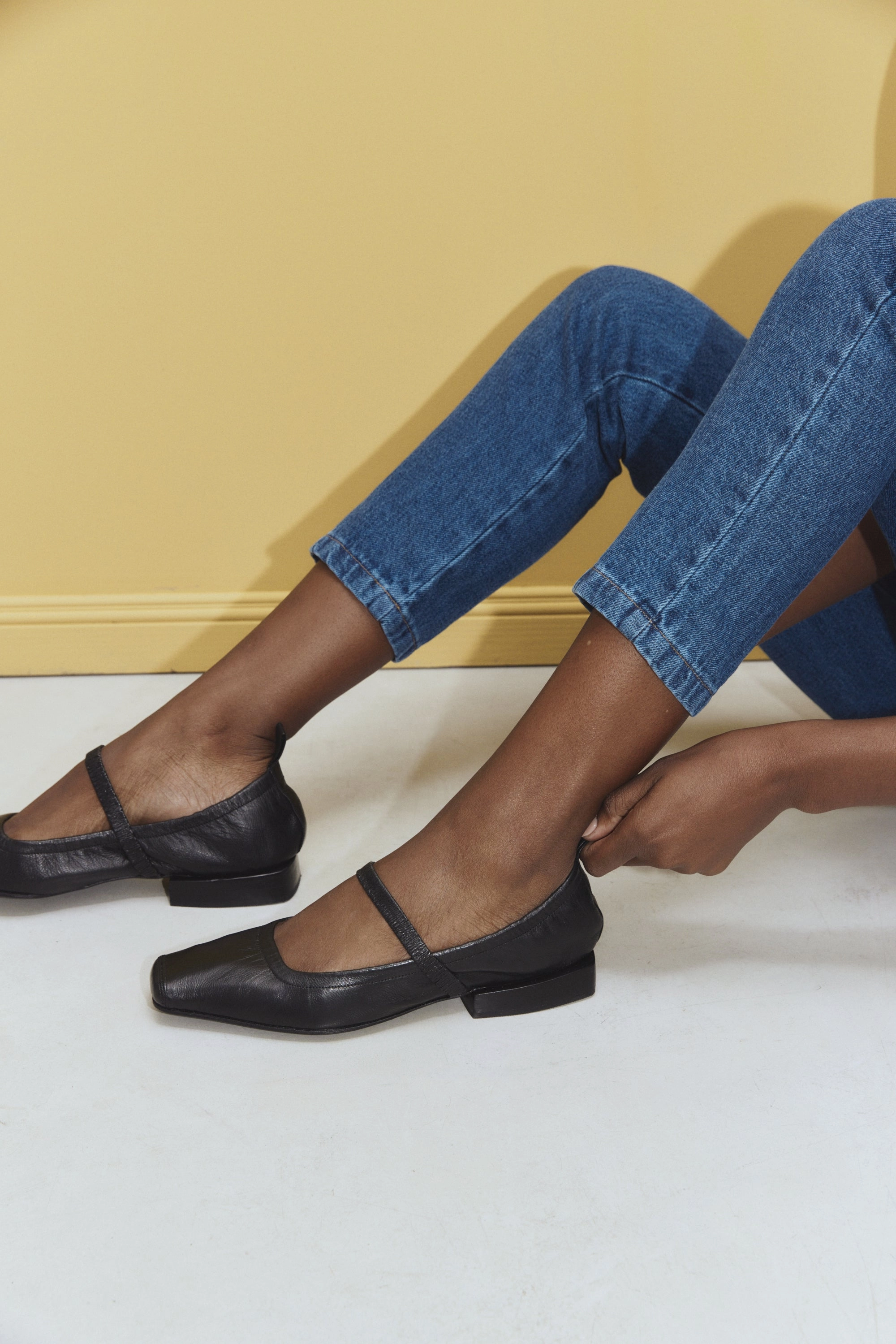 Simona Mary Jane Flat in Black Canada Mary Jane Shoes