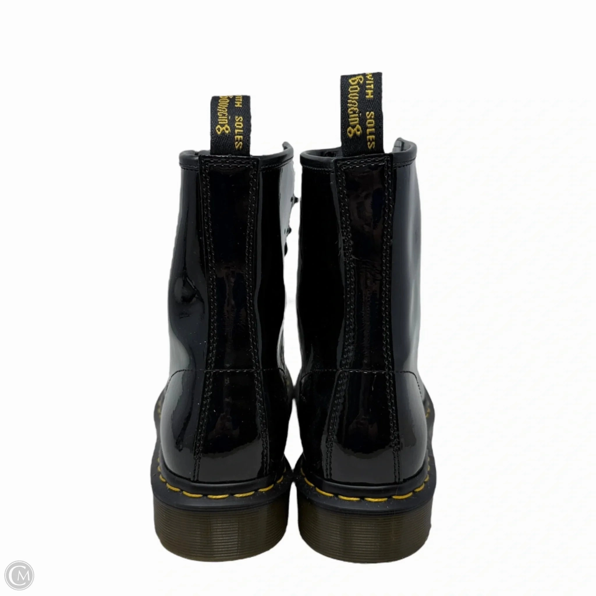 Headstart Combat Boot 1460 Patent Leather Lace Up Boots By Dr Martens In Black, Size: 9