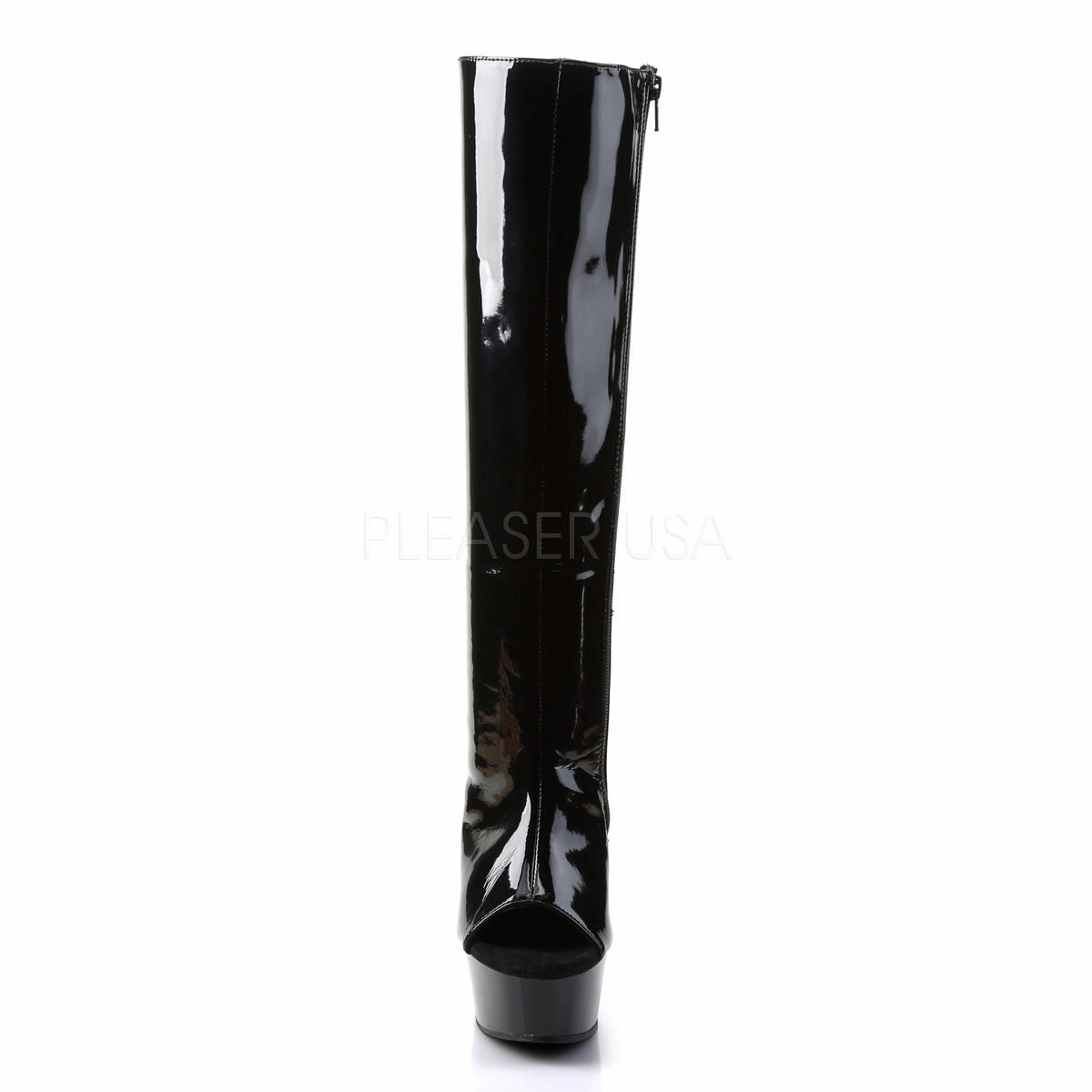 PLEASER DELIGHT-2018 Black Pat Knee High Boots Platform Boots