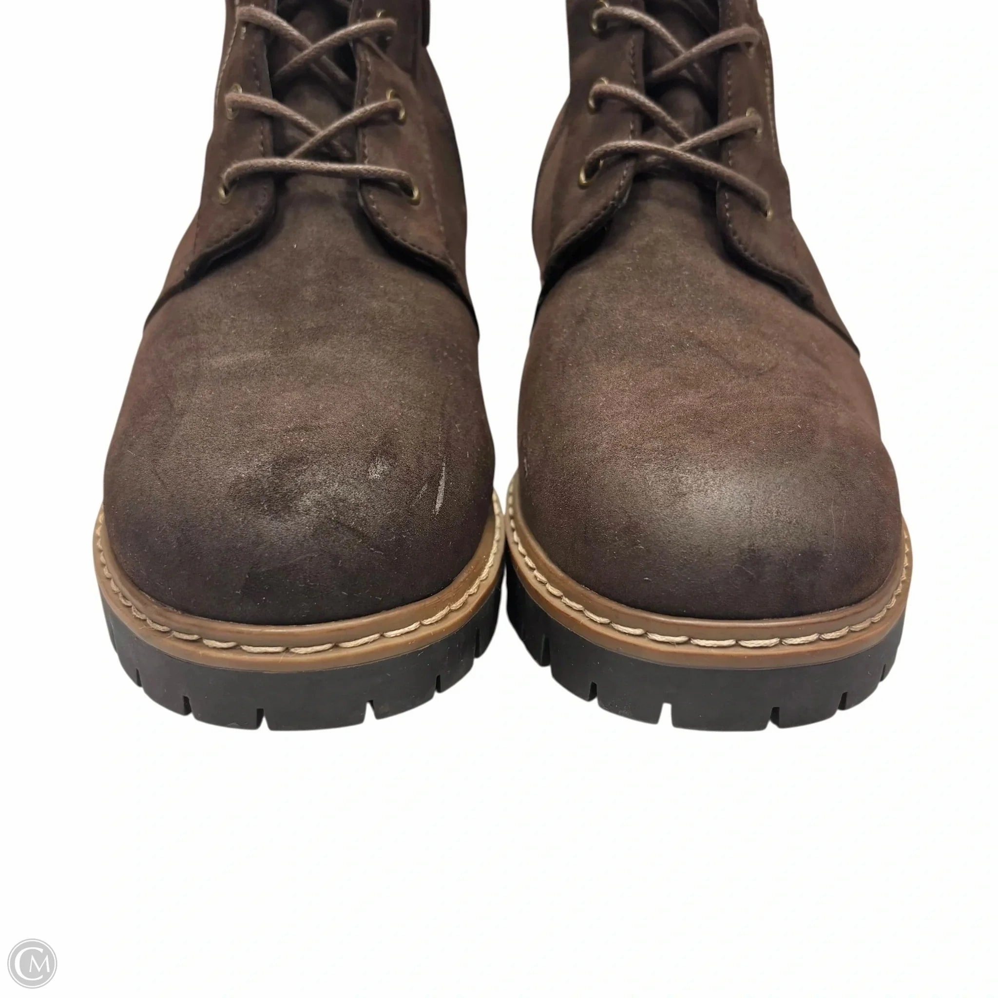 Combat Boots Office Wear Boots Combat By Cushionaire In Brown, Size: 11