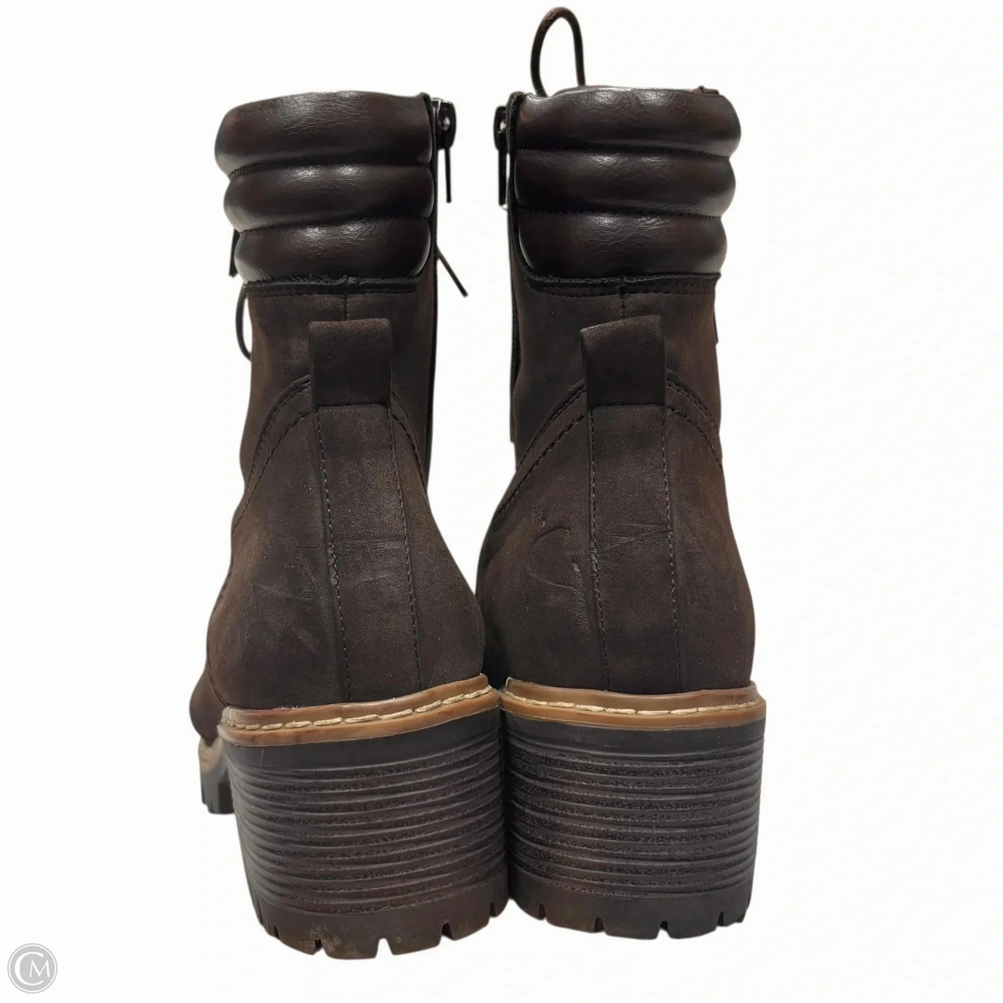 Celebs Wearing Combat Boots Boots Combat By Cushionaire In Brown, Size: 11