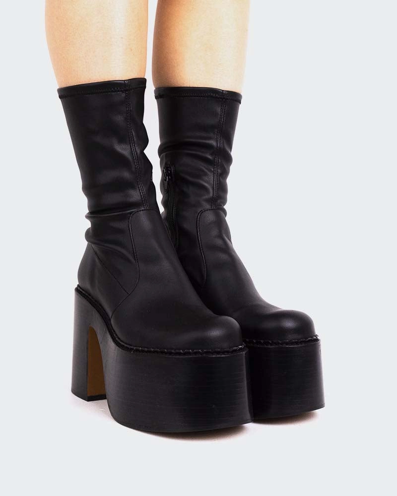 Remington Black Leather Calf Boots
