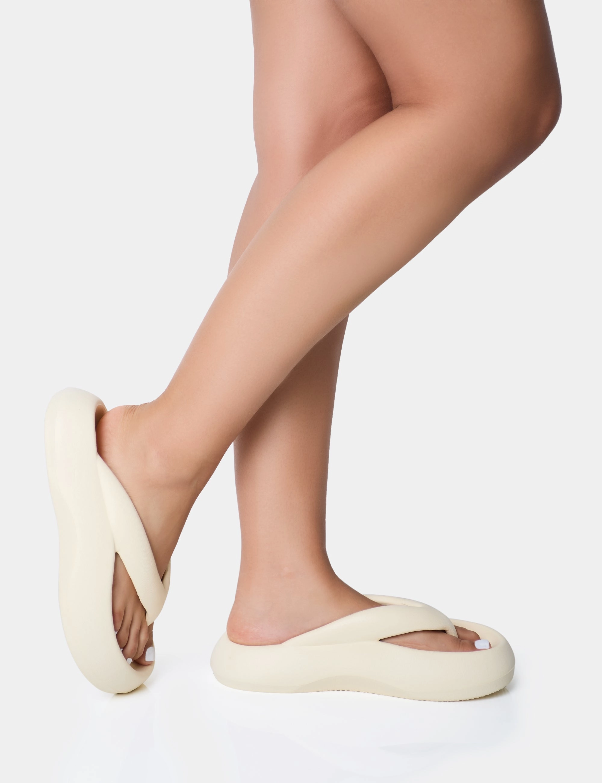 Naruto Sandals Guilty Cream Chunky Toe Post Slider Sandals