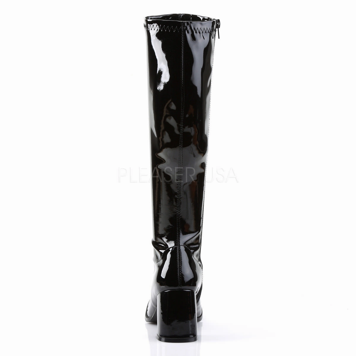 3 Inch Heel GOGO-300 Black Pat Cilli Knee High Boots