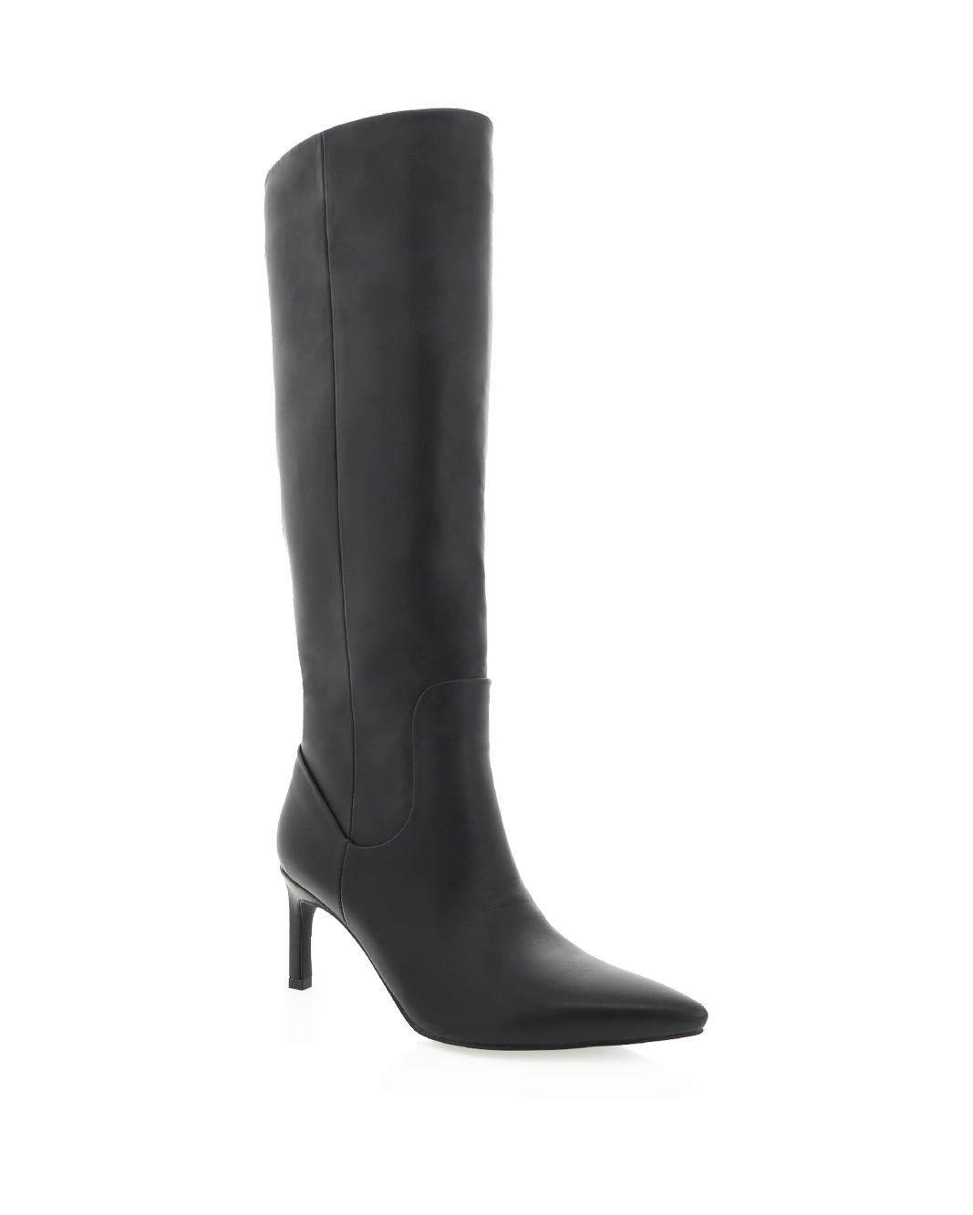 Mini Leather Skirt And Knee High Boots HUDA - BLACK