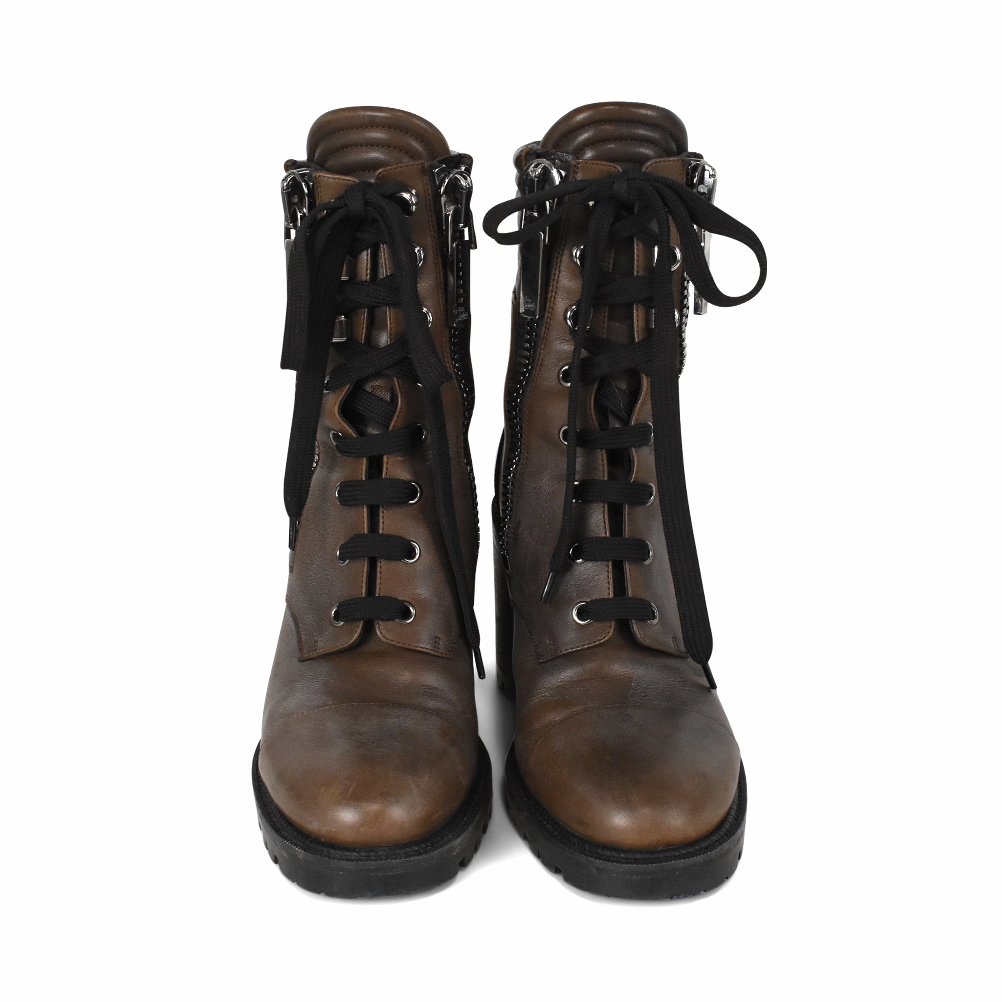 Christian Louboutin 'En Hiver' Combat Boots - Women's 39.5 Joan Now Lace-up Combat Boots