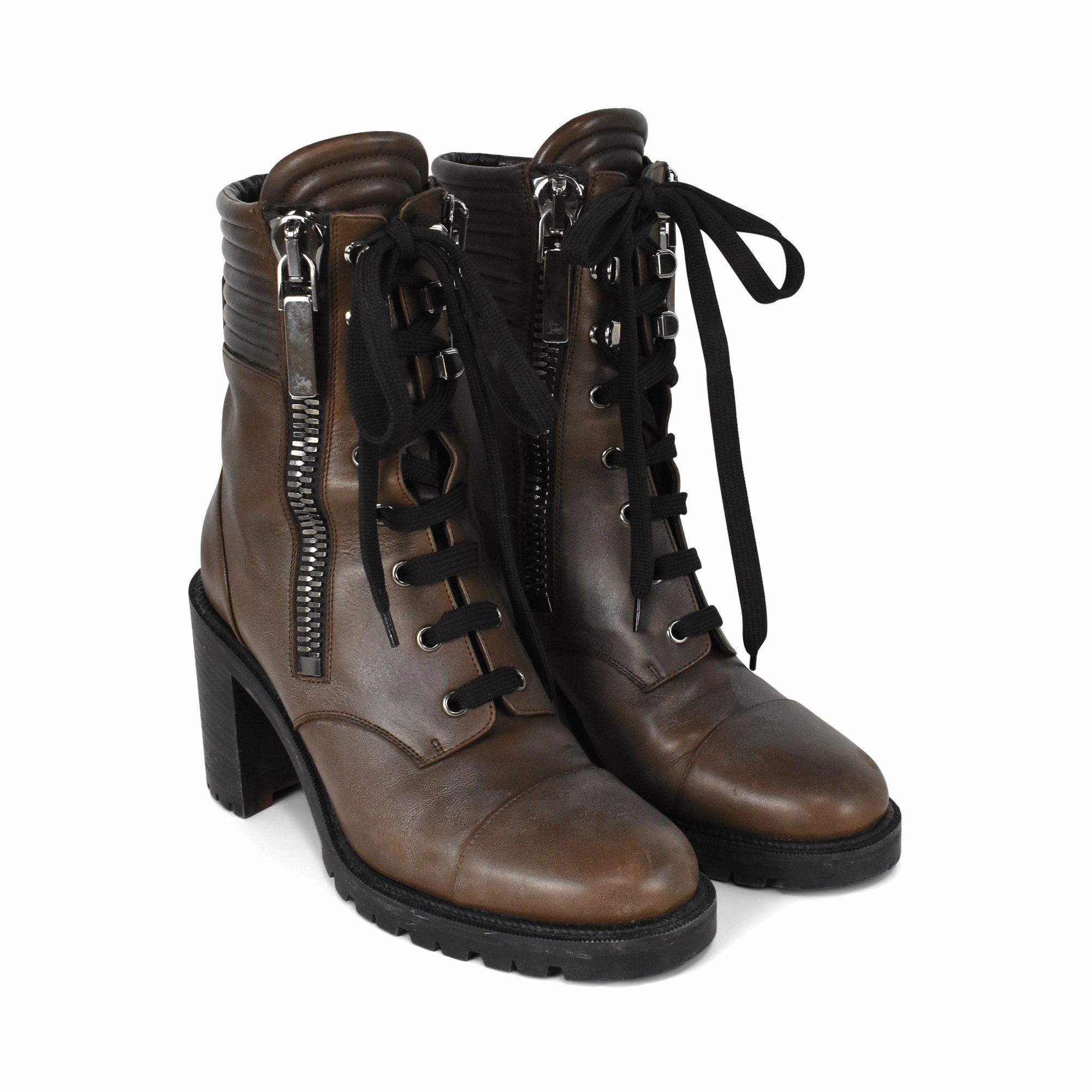 Crown Vintage Combat Boot Christian Louboutin 'En Hiver' Combat Boots - Women's 39.5