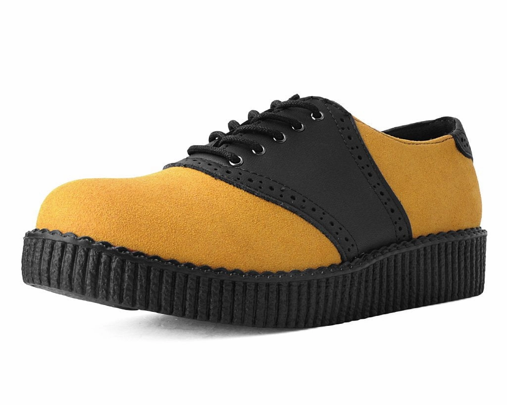 Black TUKskin & Mustard Suede Saddle Oxford Dress Oxfords Shoes