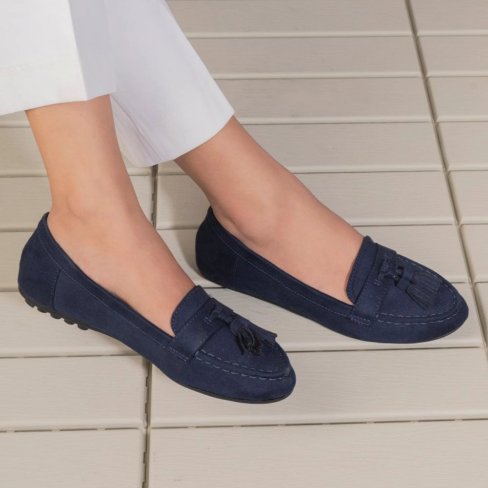 Tresmode Jonum Blue Women's Dress Tassel Loafers Bread Shoes Loafers